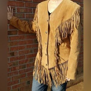 Cripple Creek Tan Suede Fringe Jacket